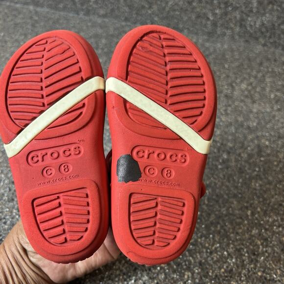 Crocs Toddler Little Girl 8 Red/Ivory Minnie Mouse Ankle Strap Sling Back Sandal - Picture 10 of 10